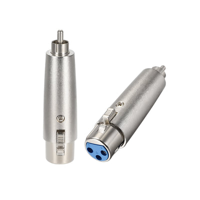 Harfington Uxcell XLR Female to RCA Male Adapter,Gender Changer - 3 Pin XLR-F to RCA-M Converter,Microphones Plug-In Audio Adapter Connector,Mic Female Plug,2pcs