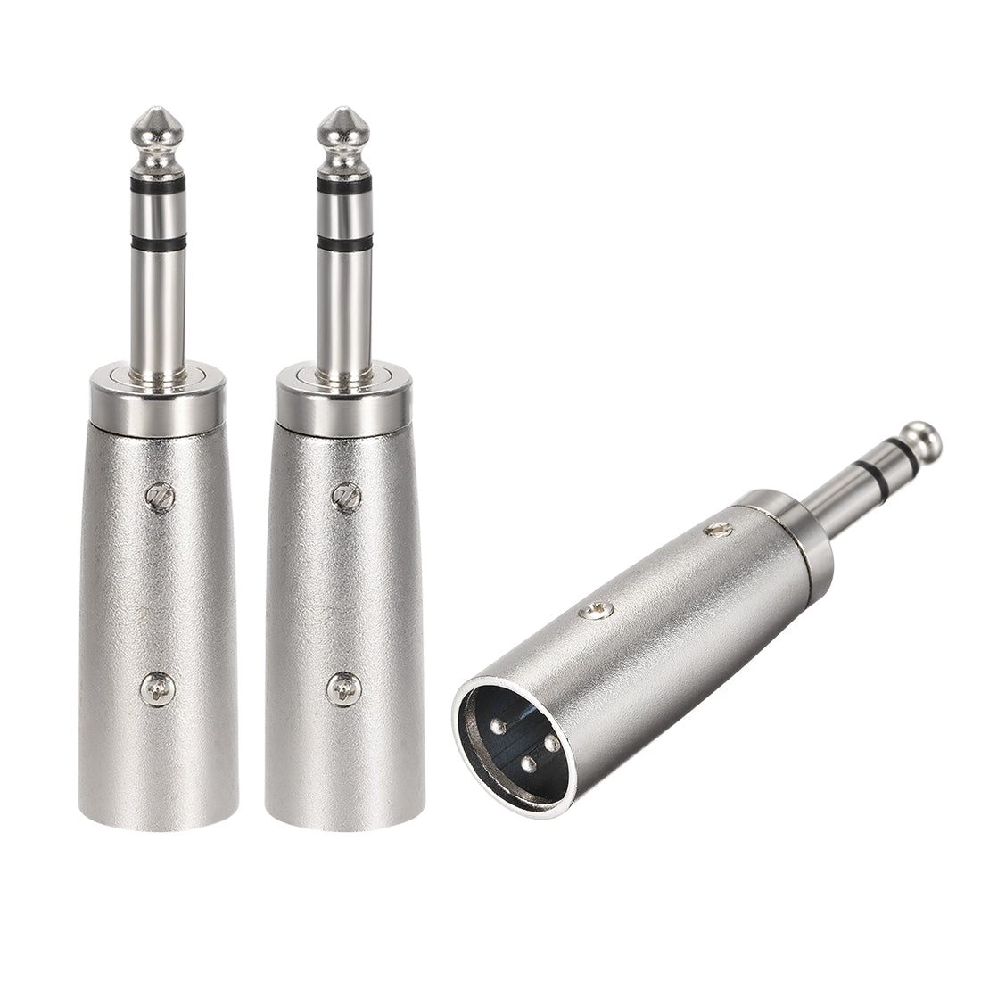 uxcell Uxcell XLR Male to 1/4" Male TRS Adapter,Gender Changer - XLR-M to 6.35mm Coupler	Adapters,Microphones Plug In Audio Connector,Mic Male Plug,3pcs