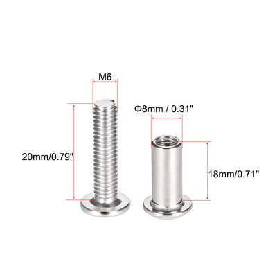 Harfington Uxcell Hex Socket Screw Post Binding Bolts Leather Fastener