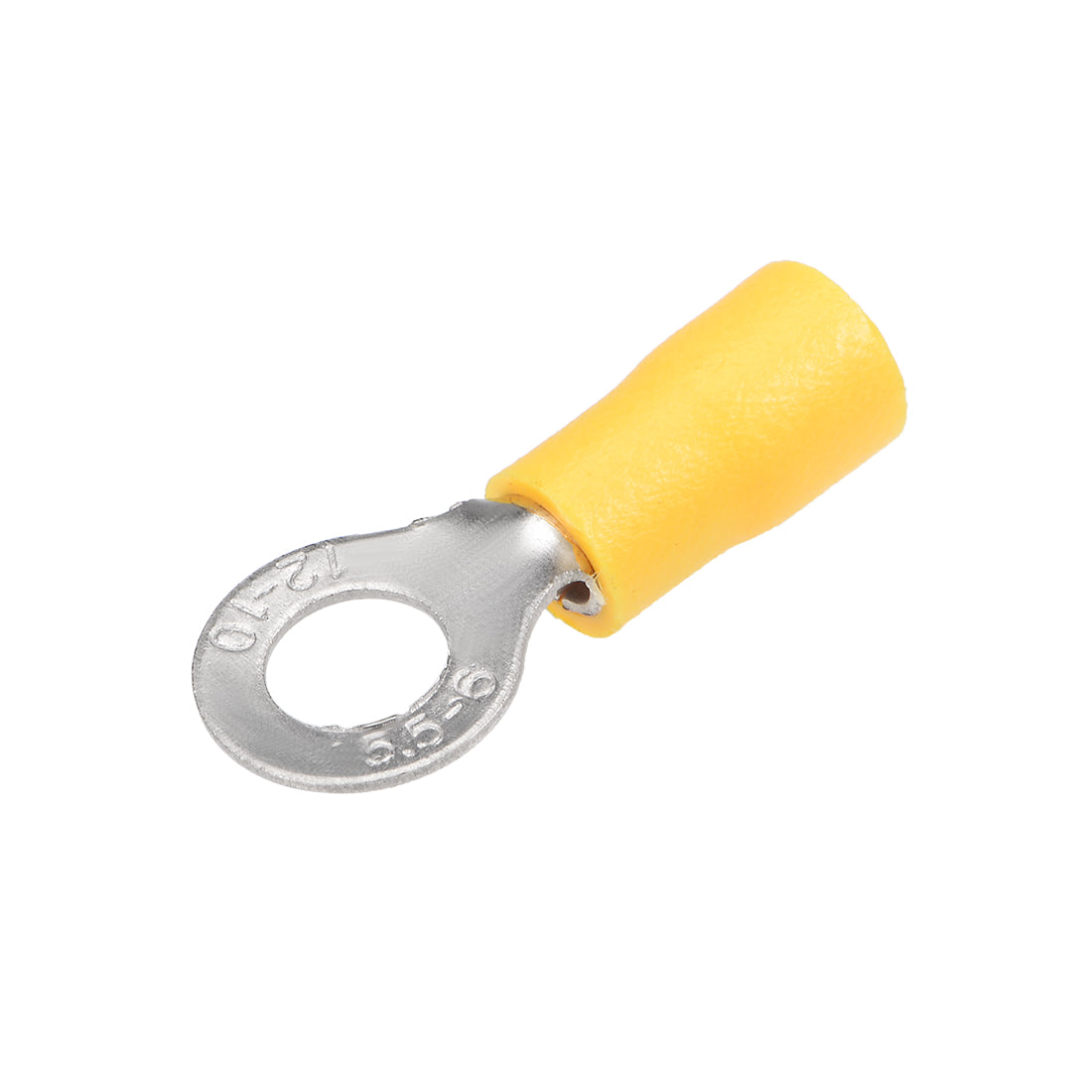 uxcell Uxcell RV5.5-6 Insulated Electrical Crimp Terminal, Ring Spade Wire Connector Yellow for AWG12-10