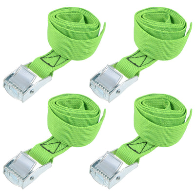 Harfington Uxcell Lashing Strap 1" x 2.6' Cargo Tie Down Straps with Cam Lock Buckle Up to 551lbs Green 4pcs