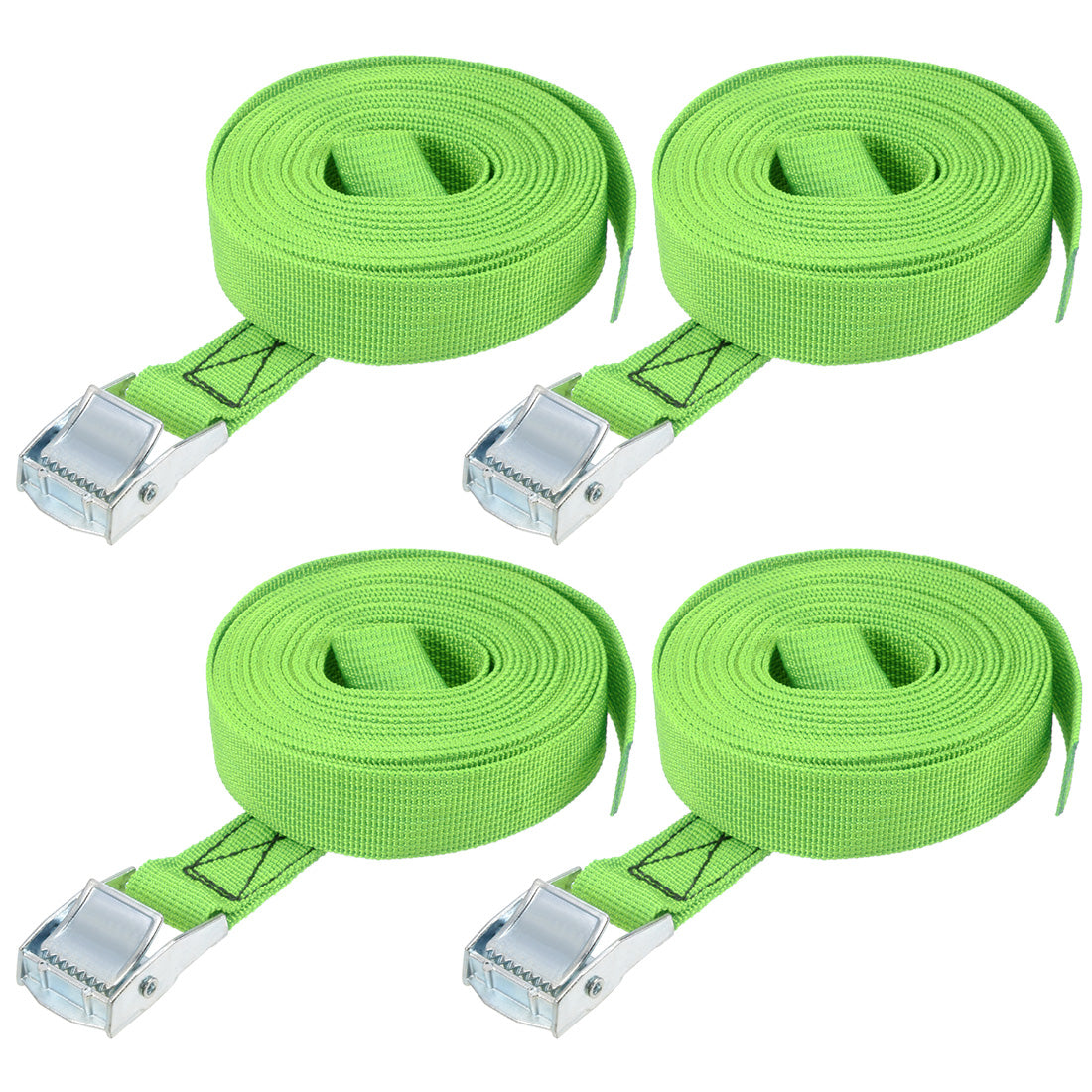 uxcell Uxcell Lashing Strap 1" x 15' Cargo Tie Down Straps with Cam Lock Buckle Up to 551lbs Green 4pcs