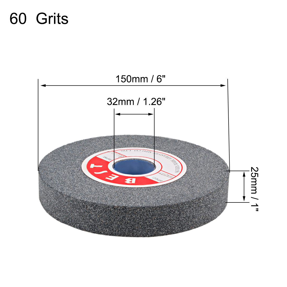 Uxcell Uxcell 6-Inch Bench Grinding Wheels Aluminum Oxide A 80 Grit for Surface Grinding