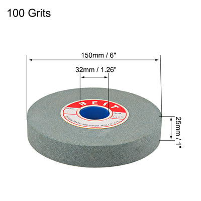 Harfington Uxcell 6-Inch Bench Grinding Wheels Green Silicon Carbide GC 80 Grit for Surface Grinding