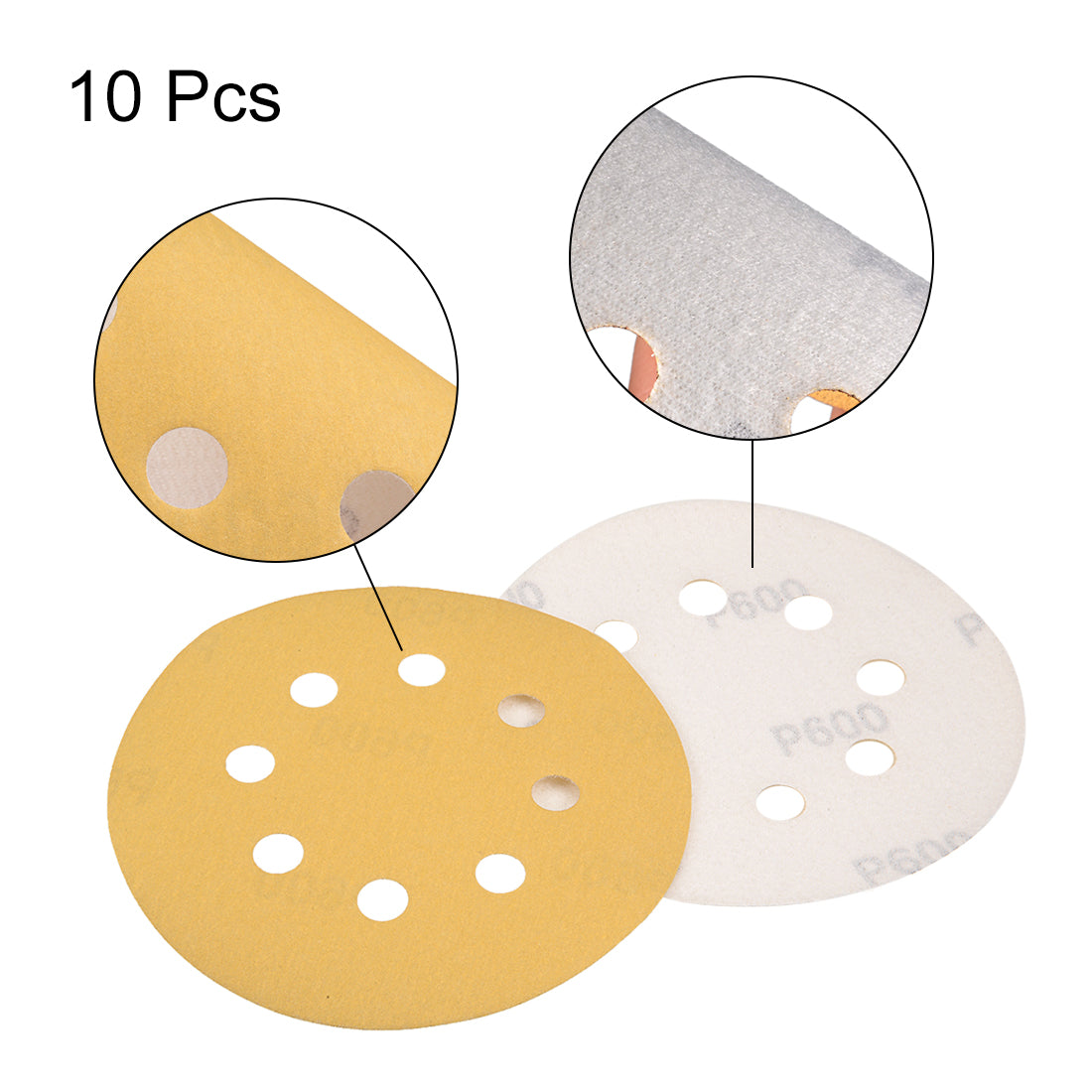 uxcell Uxcell Holes Grits Hook and Loop Sanding Discs for Sander