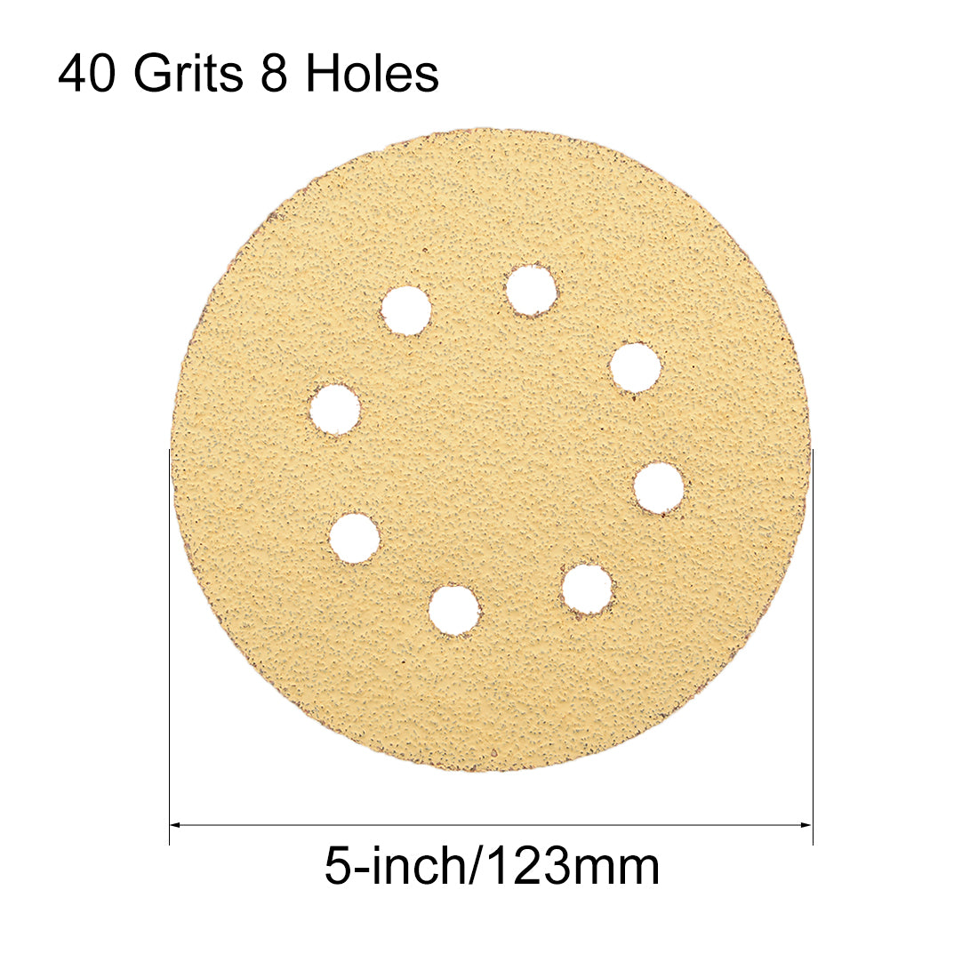 Uxcell Uxcell 5-inch Sanding Discs, 100-Grits 8-Holes Hook and Loop Wet Dry Flocking Sandpaper Sander Sand Paper for Random Orbital Sander 5pcs