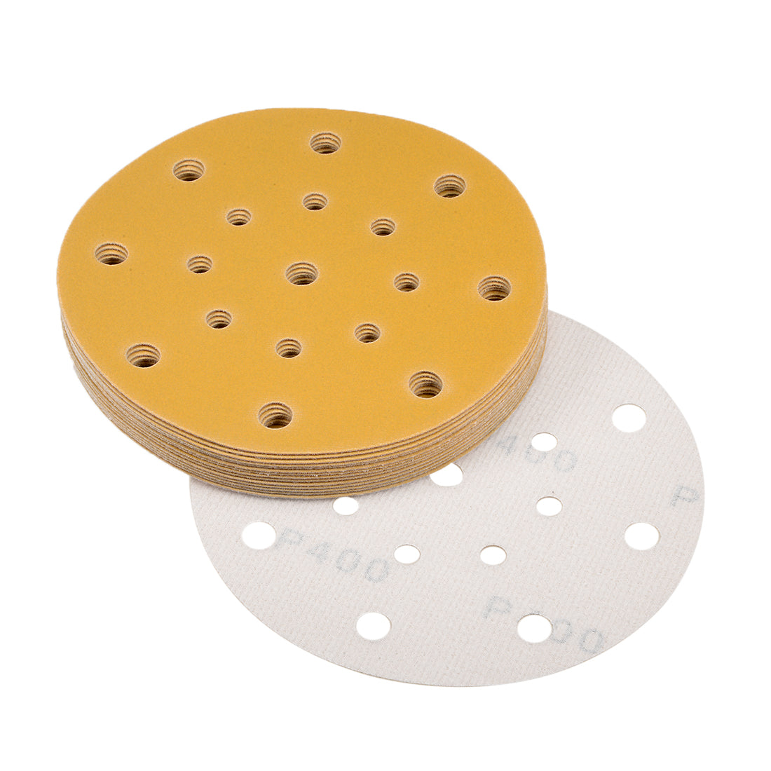 Uxcell Uxcell 6-inch Sanding Discs, 400-Grits 17-Holes Hook and Loop Wet Dry Flocking Sandpaper Sander Sand Paper for Random Orbital Sander 15pcs