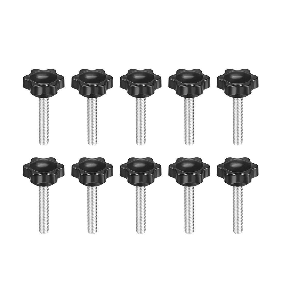 uxcell Uxcell Clamping Screw Knob Plum Hex Shaped Grips Star Knob Male Thread, 10Pcs