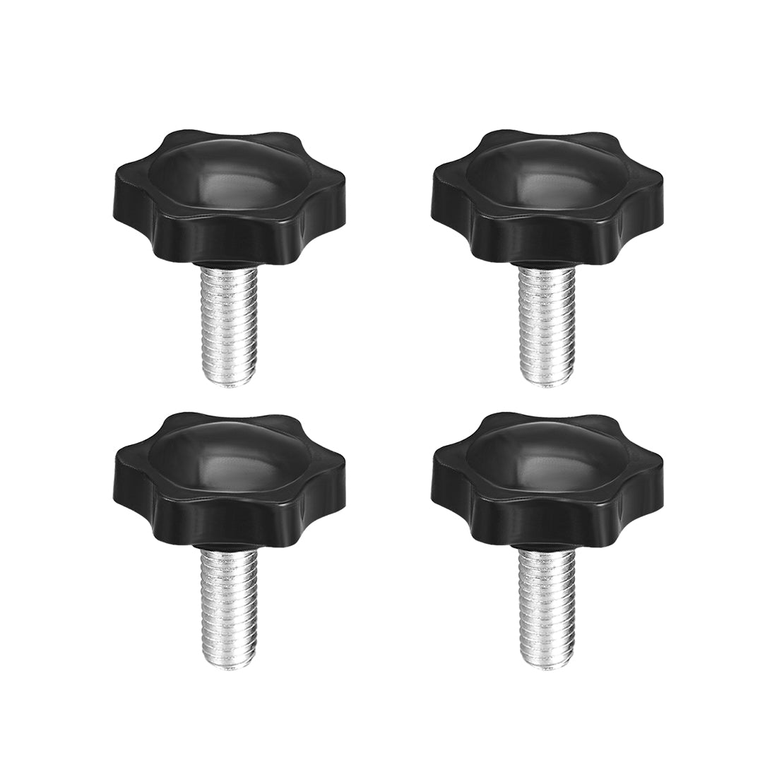 uxcell Uxcell Clamping Screw Knob Plum Hex Shaped Grips Star Knob Male Thread, 4pcs