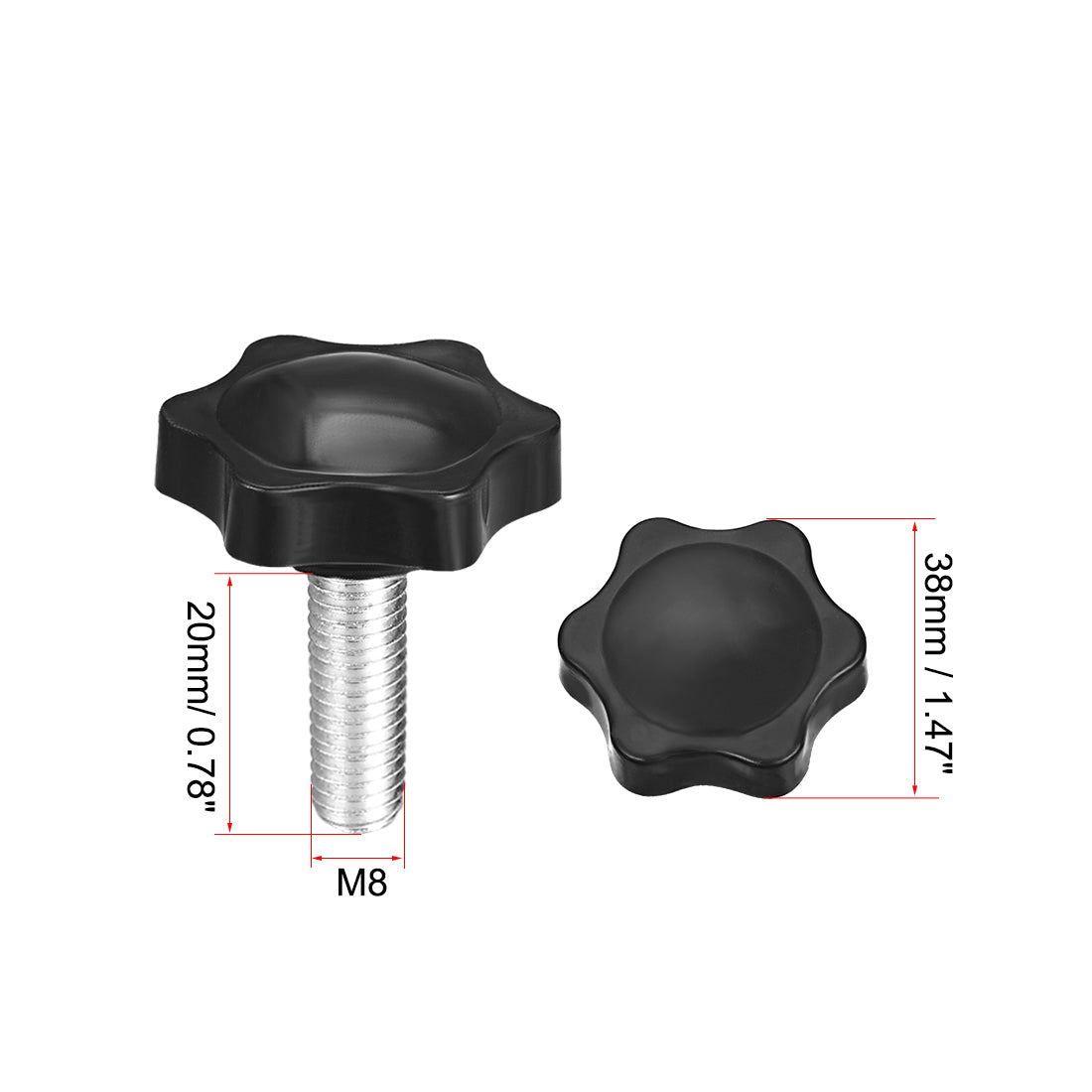 uxcell Uxcell Clamping Handle Screw Knobs Handle Star Knob  Male Thread