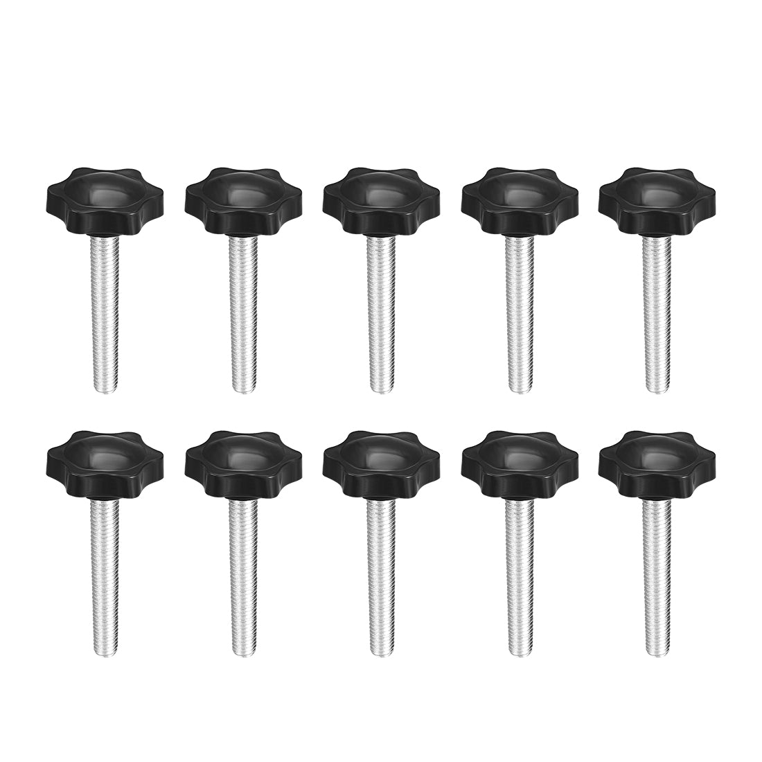 uxcell Uxcell Clamping Screw Knob Plum Hex Shaped Grips Star Knob Male Thread, 10Pcs