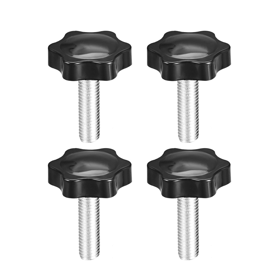 uxcell Uxcell Clamping Screw Knob Plum Hex Shaped Grips Star Knob Male Thread, 4pcs
