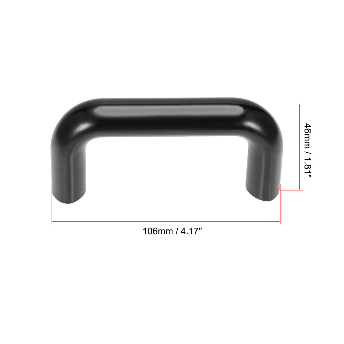 uxcell Uxcell Bakelite Pulls Handles 90mm Hole Centers Black for Industrial Machine 2Pcs