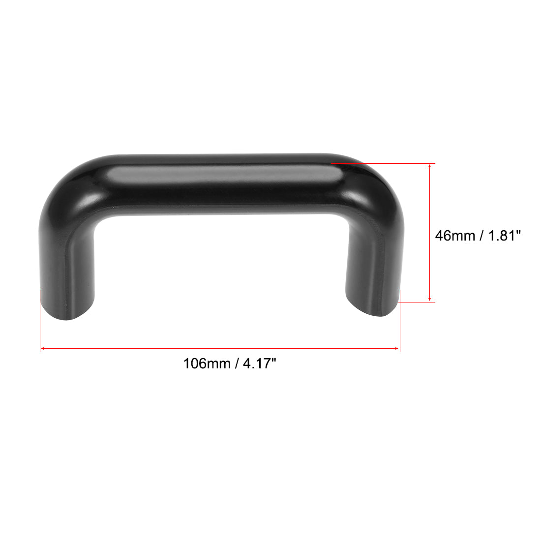 uxcell Uxcell Bakelite Pulls Handle 90mm Hole Centers Black for Industrial Machine 2Pcs