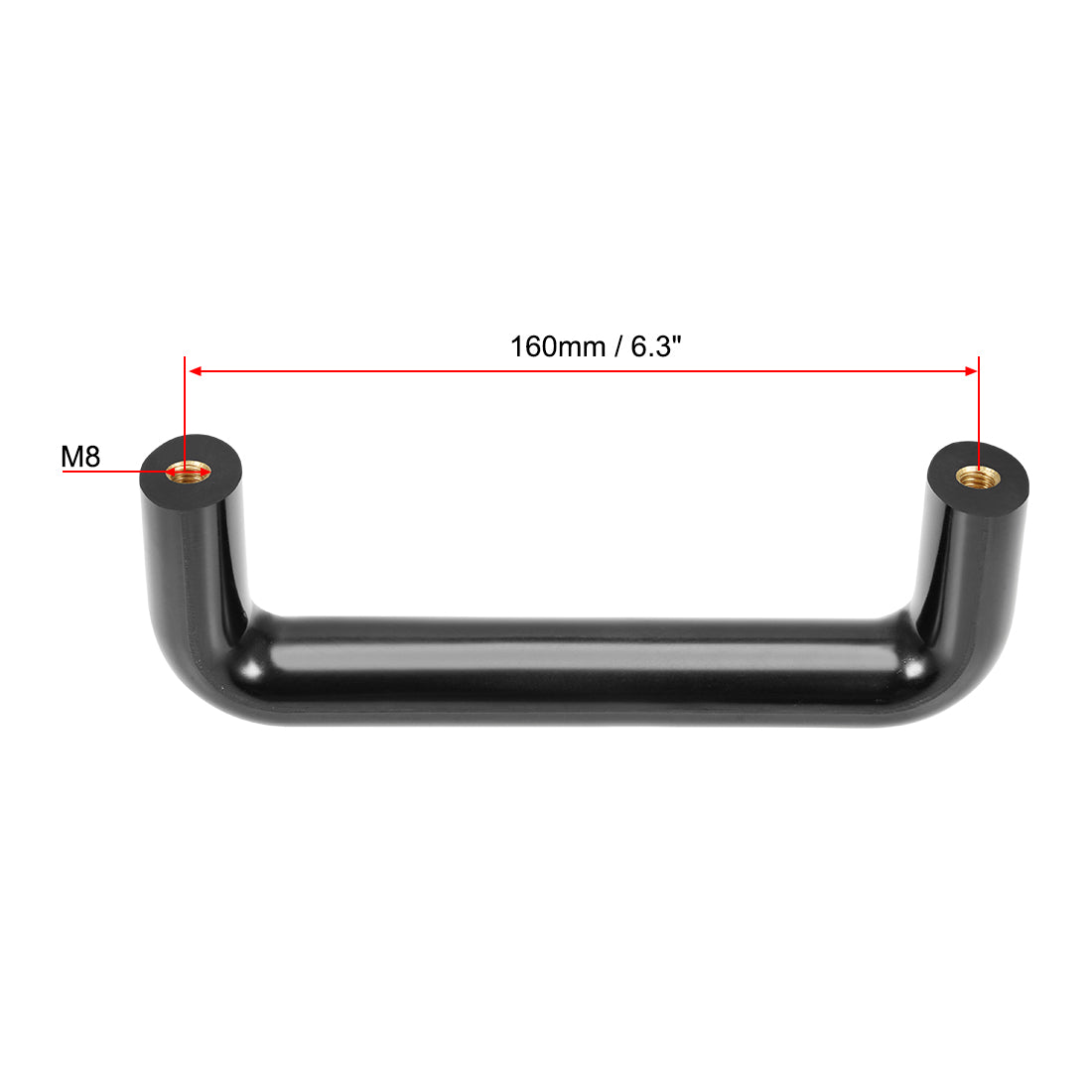 uxcell Uxcell Bakelite Plastic Pulls Handle 160mm Hole Centers Black for Industrial Machine