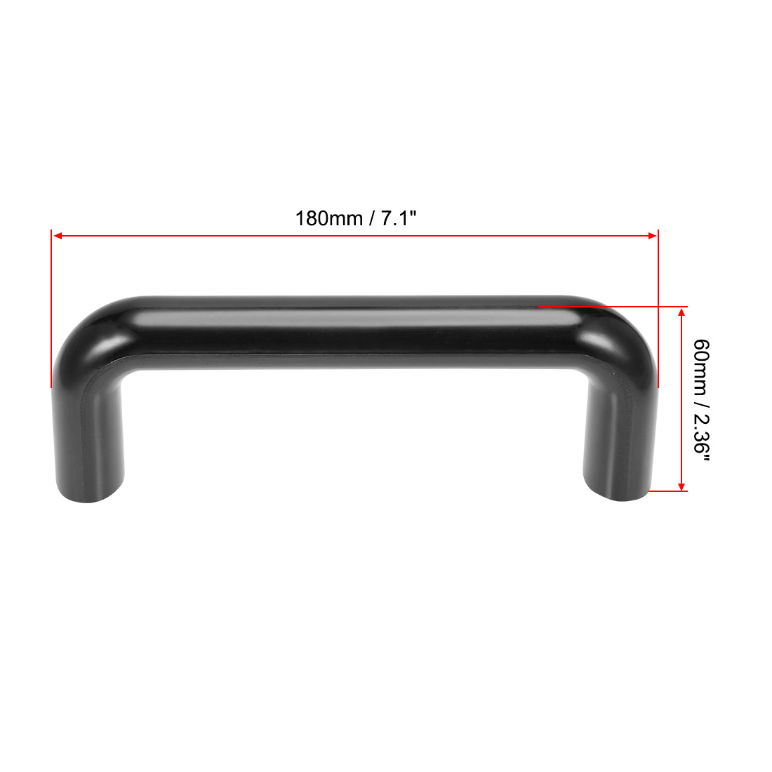 uxcell Uxcell Bakelite Pulls Handles 160mm Hole Centers Black for Industrial Machine 2Pcs