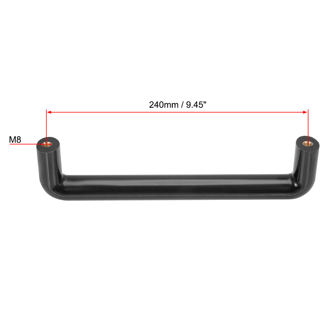 uxcell Uxcell Bakelite Pulls Handles 240mm Hole Centers Black for Industrial Machine 2Pcs