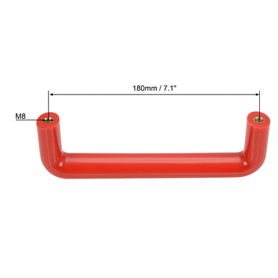 Harfington Uxcell Bakelite Plastic Pulls Handle 180mm Hole Centers Red for Industrial Machine 2Pcs