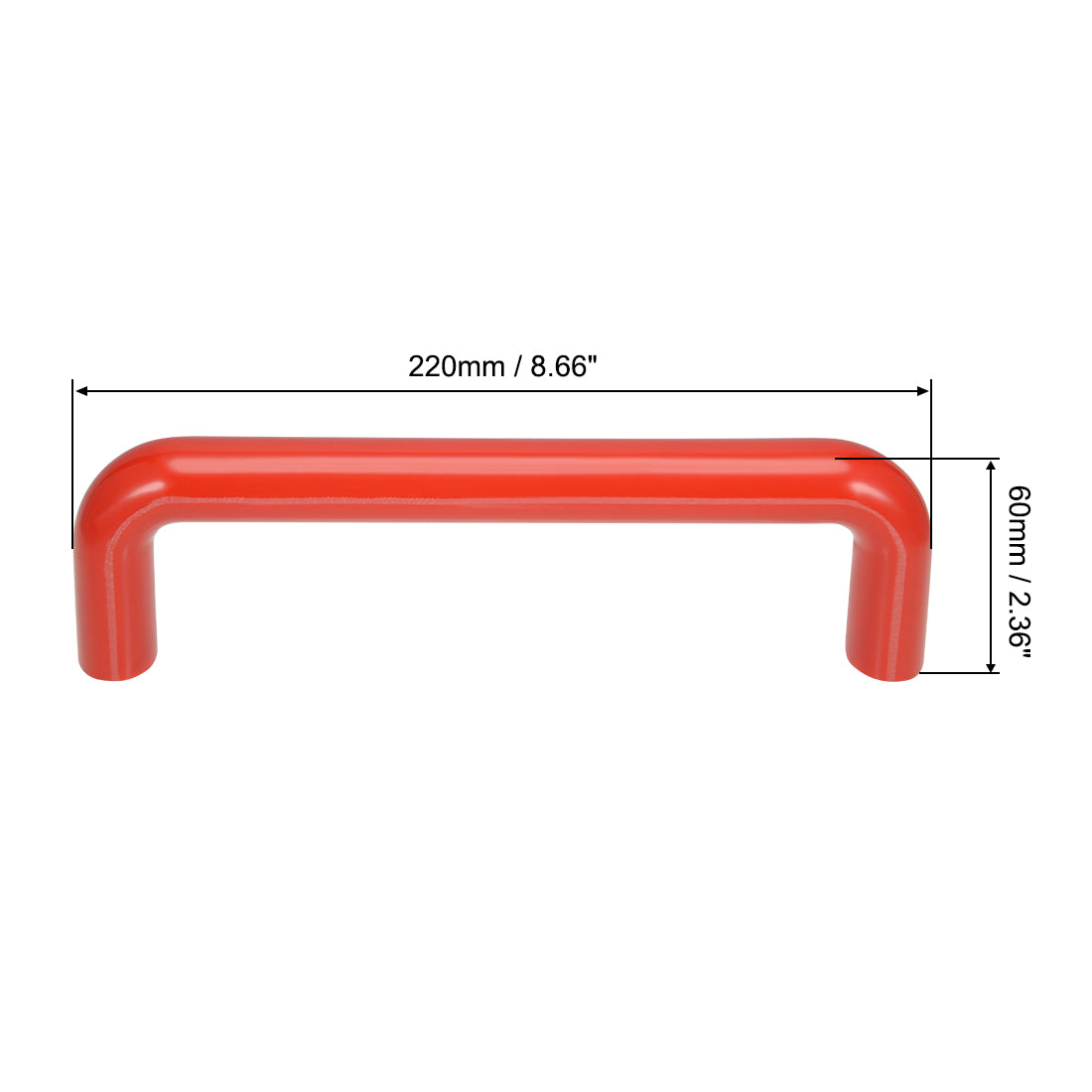 uxcell Uxcell Bakelite Plastic Pulls Handle 200mm Hole Centers Red for Industrial Machine