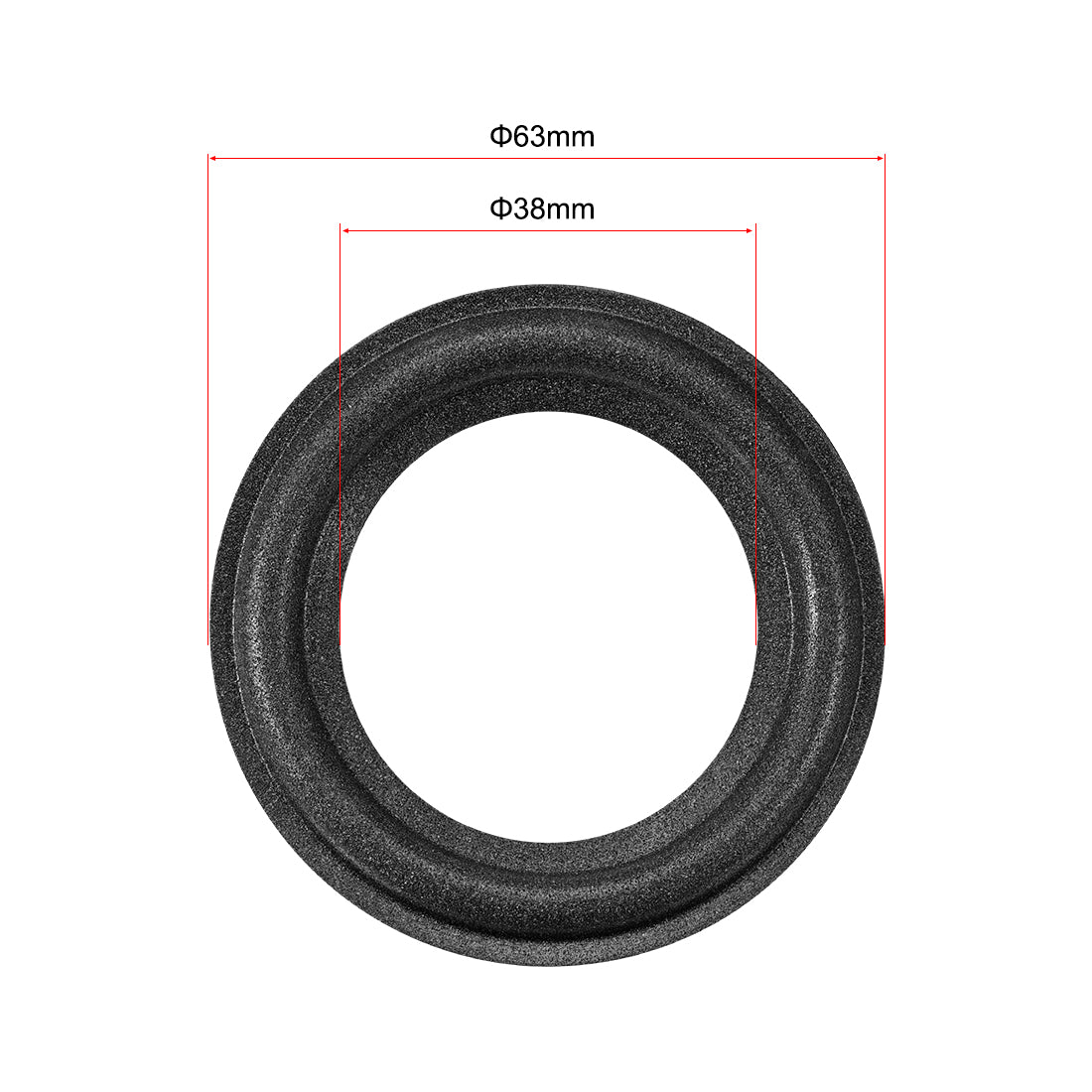 uxcell Uxcell 2.5"  2.5 Inches Foam Edge Surround Rings Replacement Parts for 2pcs