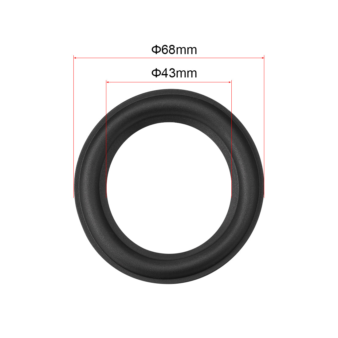 uxcell Uxcell 2.75" 2.75 inch Speaker Rubber Edge Surround Rings Replacement Part for Speaker Repair or DIY 2pcs