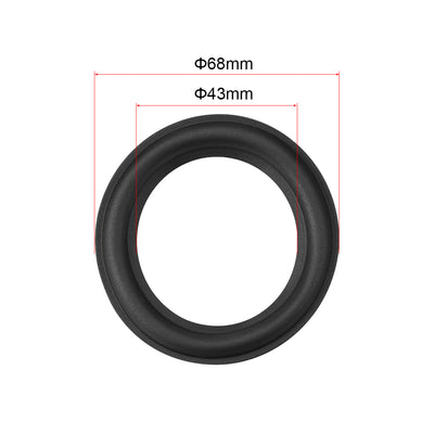 Harfington Uxcell 2.75" 2.75 Inch Rubber Edge Surround Rings Replacement Part for 4pcs