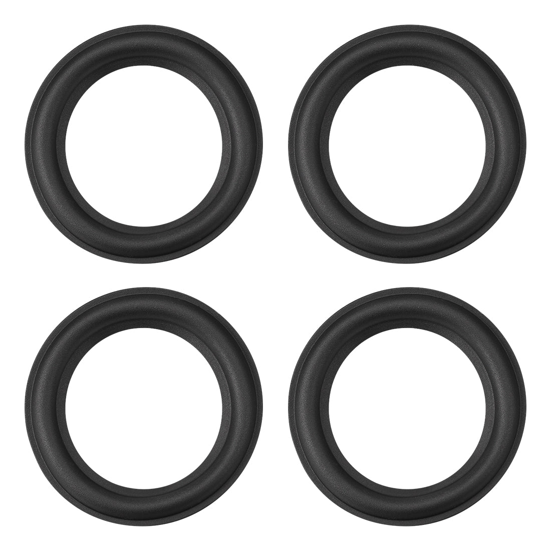 uxcell Uxcell 2.75" 2.75 Inch Rubber Edge Surround Rings Replacement Part for 4pcs