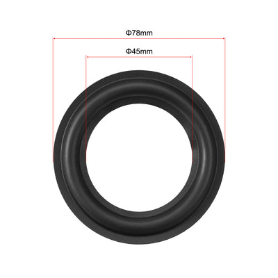 Harfington Uxcell 3inch Speaker Rubber Edge Surround Rings Replacement Parts for Speaker Repair or DIY 4pcs