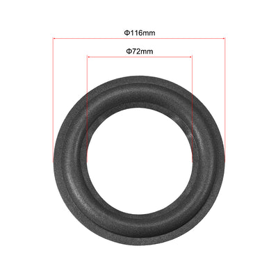 Harfington Uxcell 4.5" 4.5 Inch Foam Edge Surround Rings Replacement Parts for Repair or DIY 2pcs