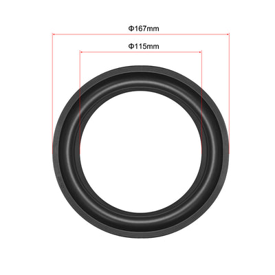 Harfington Uxcell 6.57" 6.57inch Speaker Rubber Edge Surround Rings Replacement Part for Speaker Repair or DIY 4pcs