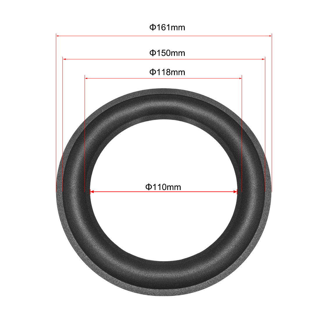 uxcell Uxcell 161mm( 6.34 Inches) Speaker Foam Edge Surround Rings Replacement Parts for Speaker Repair or DIY 2pcs