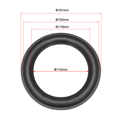 Harfington Uxcell 161mm( 6.34 Inches) Speaker Foam Edge Surround Rings Replacement Parts for Speaker Repair or DIY 2pcs