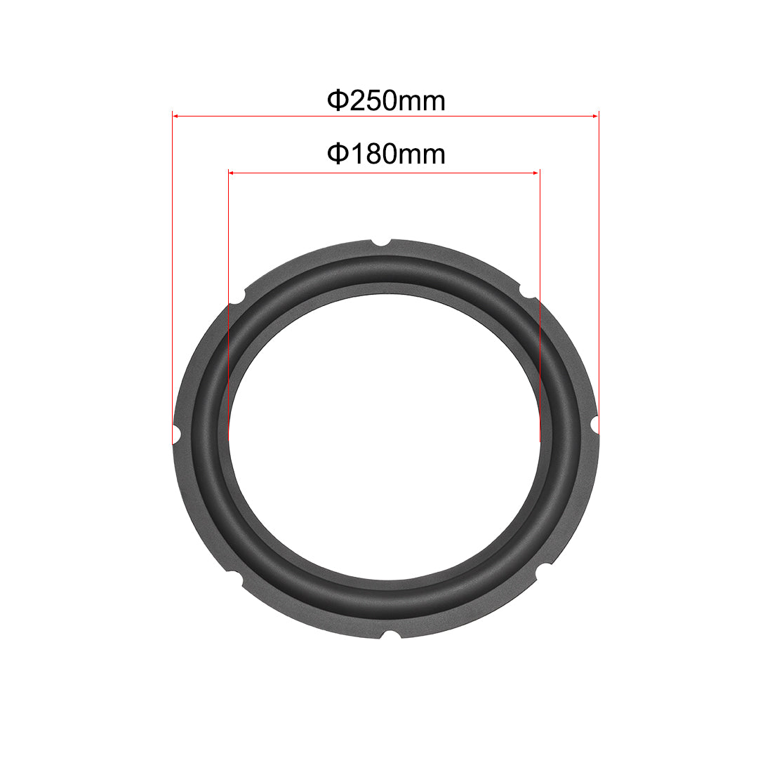 uxcell Uxcell 10" 10inch Perforated Rubber Speaker Edge Surround Rings Replacement Part for Speaker Repair or DIY 2pcs