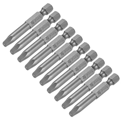 Harfington Uxcell 1/4-Inch Hex Shank 50mm Length Square Head SQ3 Magnetic Screw Driver S2 Screwdriver Bits 10pcs