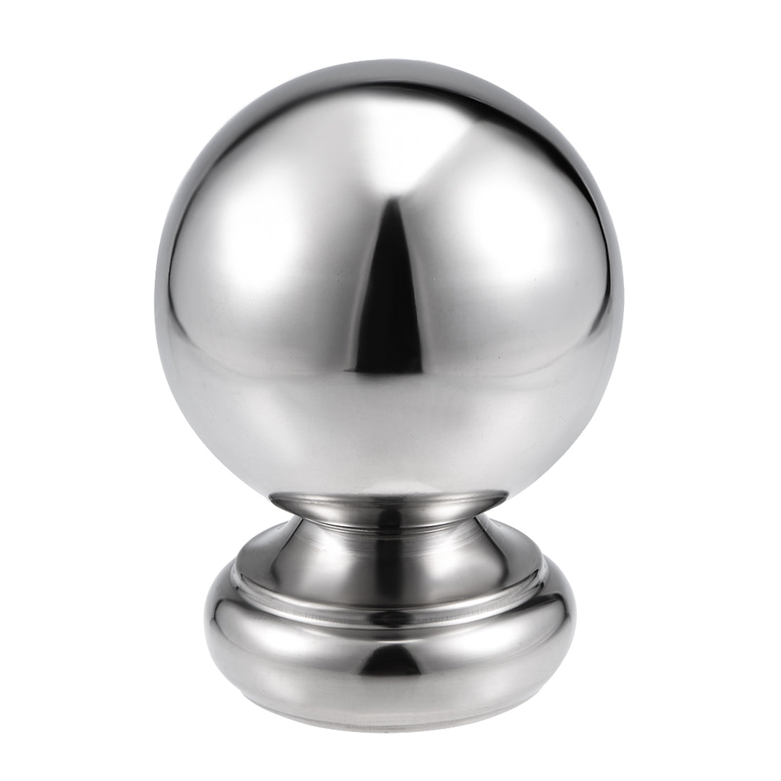 uxcell Uxcell 95mm Dia 304 Stainless Steel Hollow Cap Ball Spheres w Base for Handrail Stair Newel Post Silver Tone