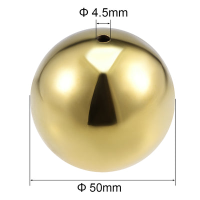 Harfington Uxcell 50mm Dia 201 Stainless Steel Hollow Cap Ball Spheres for Handrail Stair Newel Post Gold Tone 2pcs