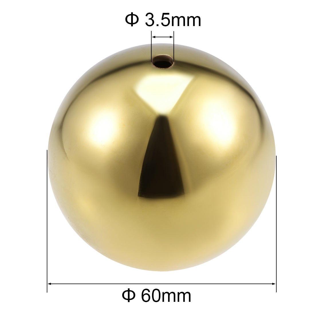 uxcell Uxcell 60mm Dia 201 Stainless Steel Hollow Cap Ball Spheres for Handrail Stair Newel Post Gold Tone 2pcs