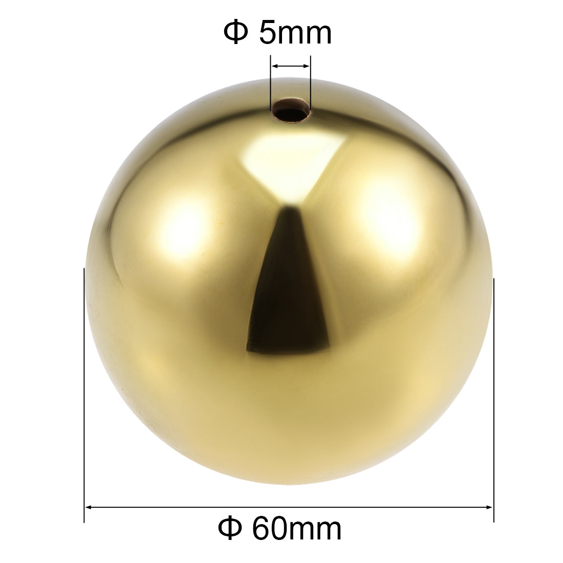uxcell Uxcell 60mm Dia 201 Stainless Steel Hollow Cap Ball Spheres for Handrail Stair Newel Post Gold Tone 5pcs