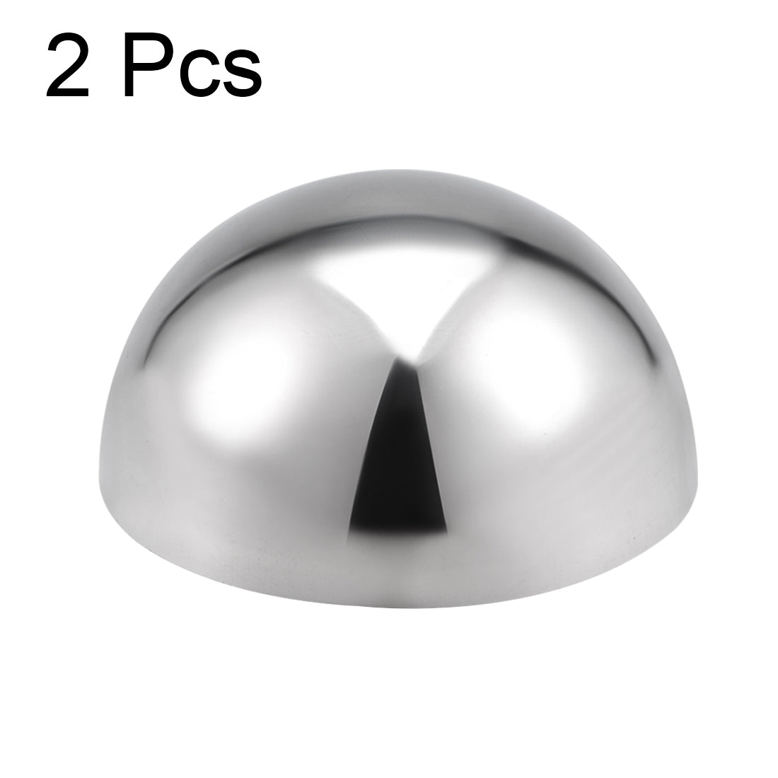 uxcell Uxcell 32mm(1.26") Dia. Decorative Hollow Half Cap Ball 304 Stainless Steel for Staircase Handrail Post 2pcs