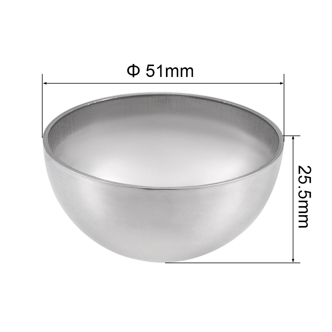 uxcell Uxcell 51mm(2") Dia. Decorative Hollow Half Cap Ball 304 Stainless Steel for Staircase Handrail Post 4pcs