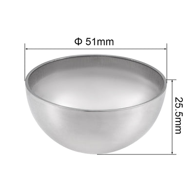Harfington Uxcell 51mm(2") Dia. Decorative Hollow Half Cap Ball 304 Stainless Steel for Staircase Handrail Post 4pcs