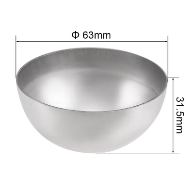 Harfington Uxcell 63mm(2.48") Dia. Decorative Hollow Half Cap Ball 304 Stainless Steel for Staircase Handrail Post 2pcs