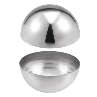 Harfington Uxcell 101mm(3.98") Dia. Decorative Hollow Half Cap Ball 304 Stainless Steel for Staircase Handrail Post 2pcs
