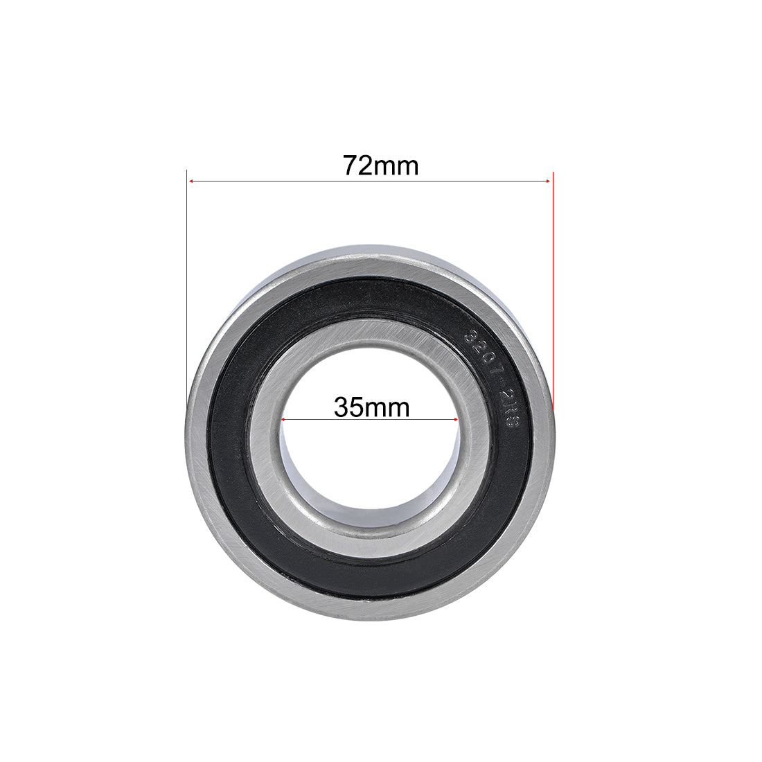 Uxcell Uxcell 3206-2RS Angular Contact Ball Bearing 30x62x24mm Sealed Bearings 5206-2RS 2pcs