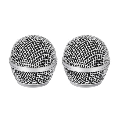 Harfington Uxcell 2pcs Microphone Mesh Grill Metal Windscreen with Black Interior Foam Filter for SM58 BETA58 BETA58A SM58LC SM58S SA-M30 SV100 UT2 PGX24 SLX2 SLX4