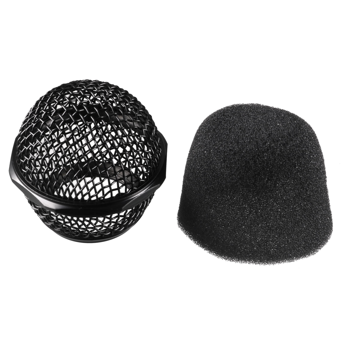 uxcell Uxcell 2pcs Black Microphone Ball Head Mesh Grill Metal Windscreen with Inner Foam Filter for BETA58 BETA58A SM58LC SM58S SA-M30 SV100 UT2 PGX24 SLX2 SLX4