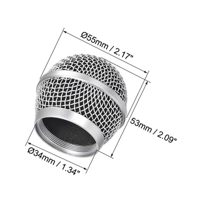 Harfington Uxcell Microphone Ball Head Mesh Grill Metal Windscreen with Black Interior Foam Filter for PG48 PG58 PGX2 BLX288 PG288 PGX24