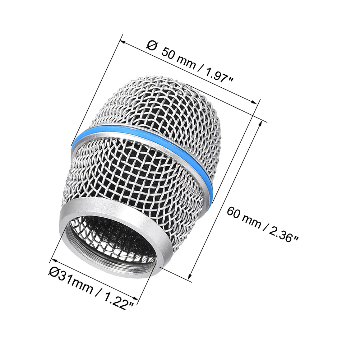 uxcell Uxcell Microphone Ball Head Mesh Grill Metal Windscreen with Black Interior Foam Filter for Beta 57A