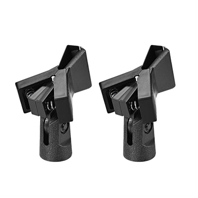 Harfington Uxcell 2Pcs Universal Microphone Mic Clip Holder for 40mm Mic Stand Handheld Microphones 15mm Thread Dia
