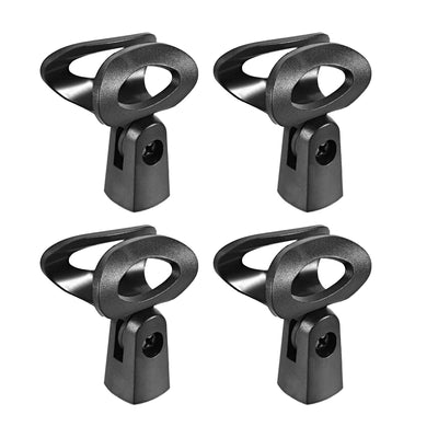 Harfington Uxcell 4Pcs Universal Microphone Mic Clip Holder for 23-29mm Mic Stand Handheld Microphones 15mm Thread Dia